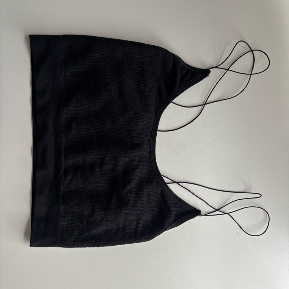 Urban Outfitters Black Backless Fitted Crop Camisole